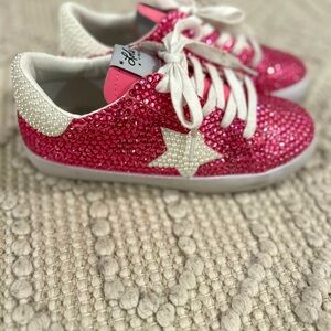 Like new Lola + the boys rhinestone sneakers size 5 in girls European size 36.